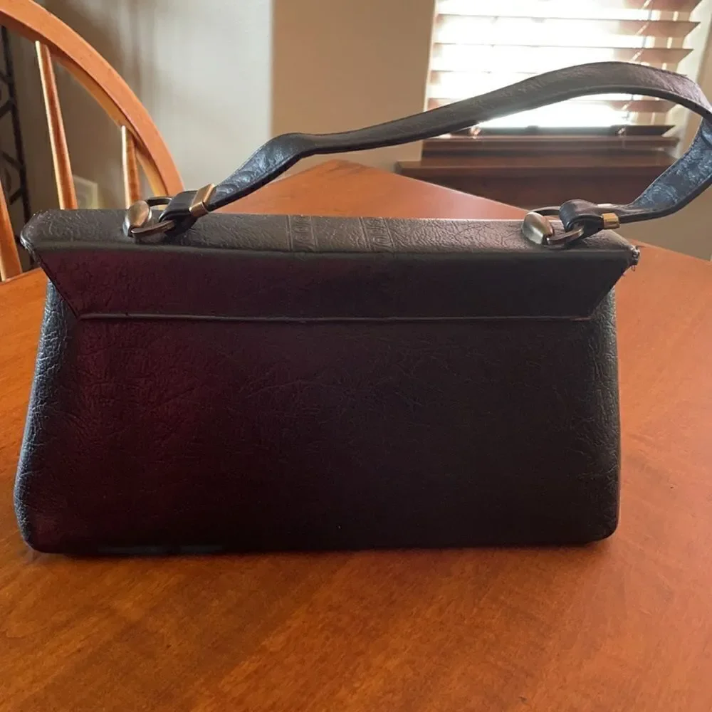 Vintage Black Leather Meeker Handbag